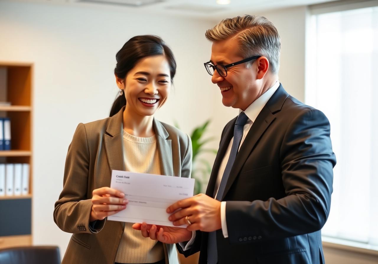 客戶收到追回款項時的喜悅